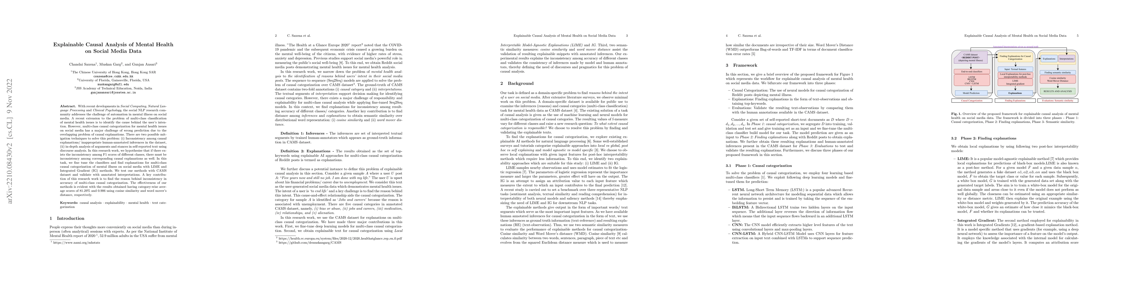 Thumbnail for Explainable Causal Analysis of Mental Health on Social Media Data
