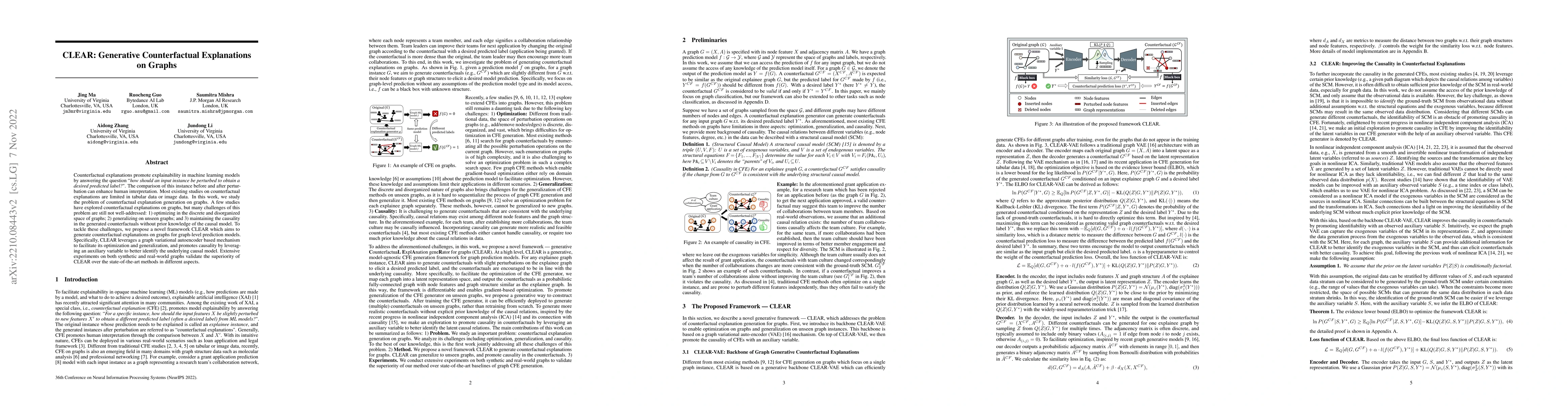 Thumbnail for CLEAR: Generative Counterfactual Explanations on Graphs
