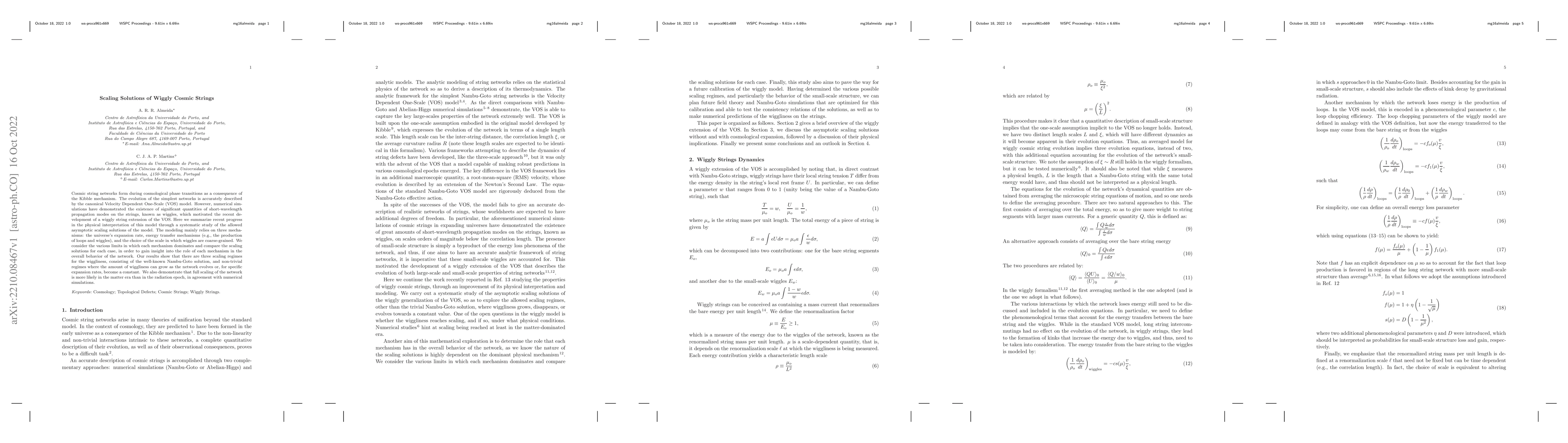 Thumbnail for Scaling Solutions of Wiggly Cosmic Strings