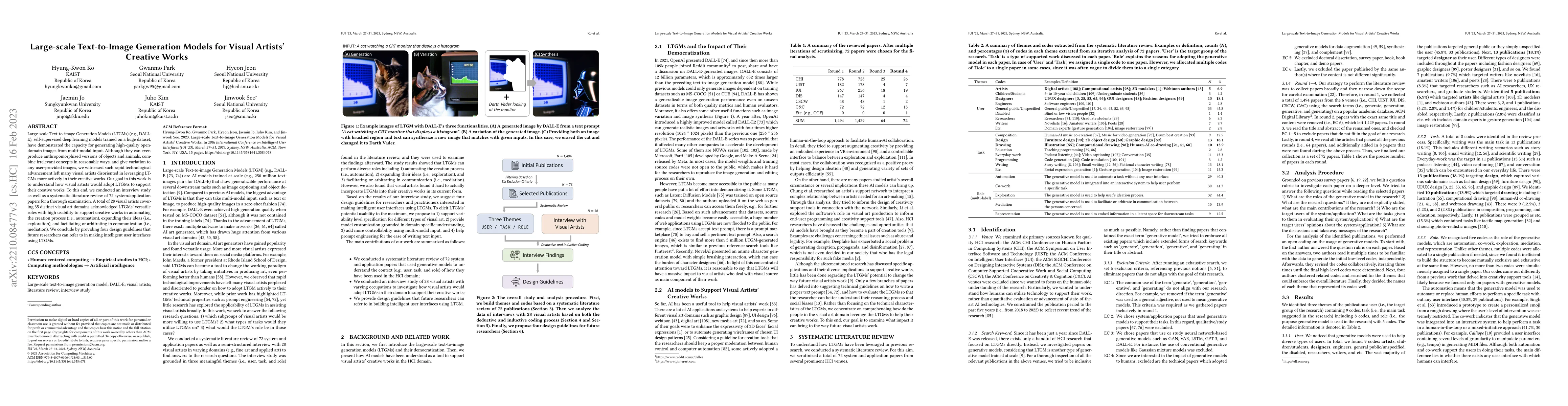 Thumbnail for Large-scale Text-to-Image Generation Models for Visual Artists' Creative
  Works