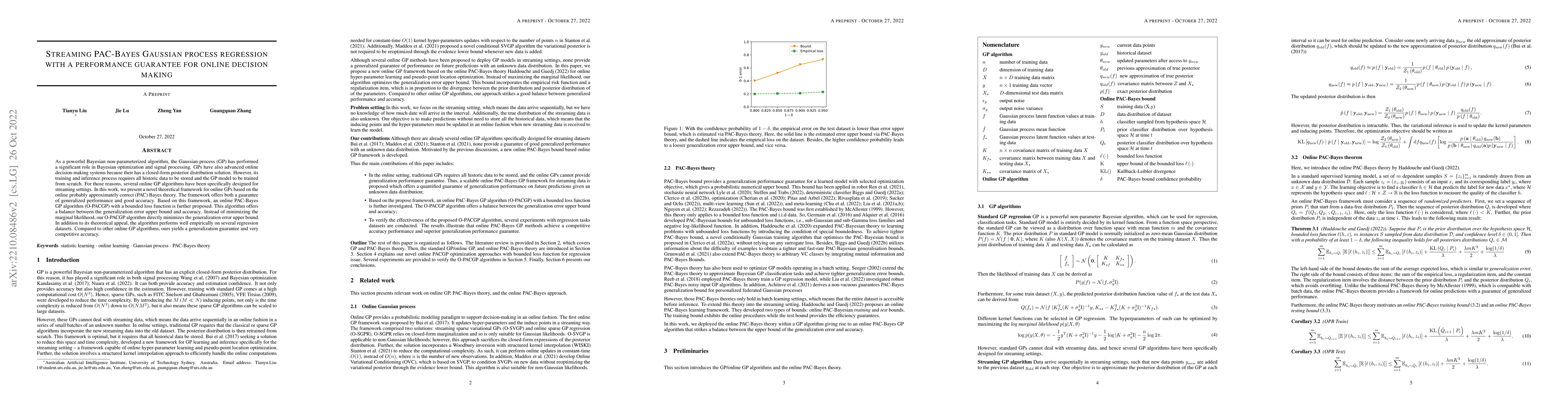 Thumbnail for Streaming PAC-Bayes Gaussian process regression with a performance
  guarantee for online decision making
