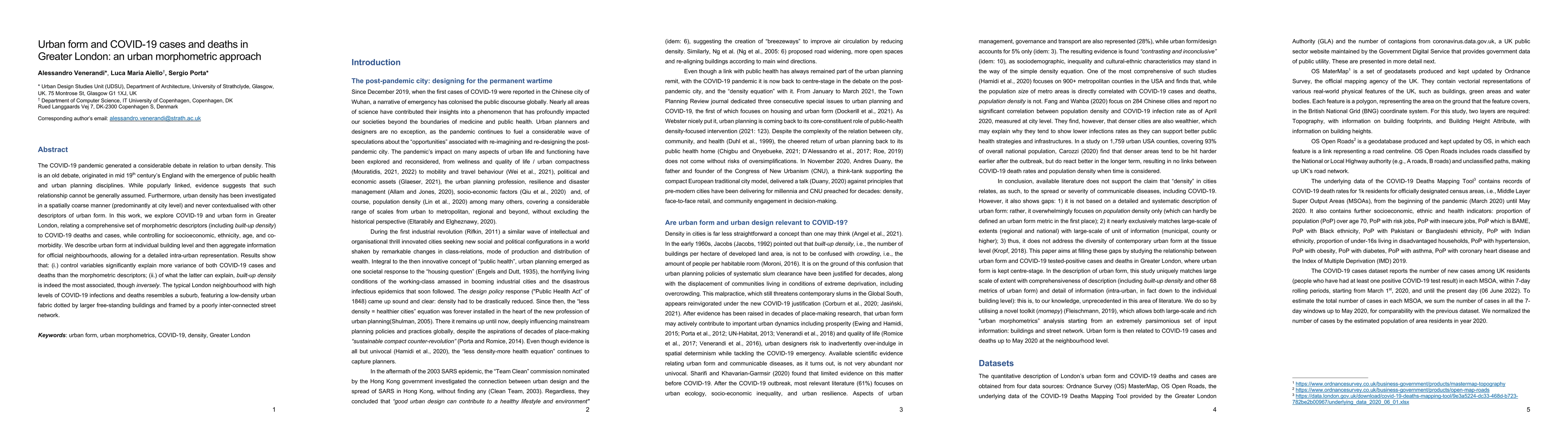 Thumbnail for Urban form and COVID-19 cases and deaths in Greater London: an urban
  morphometric approach