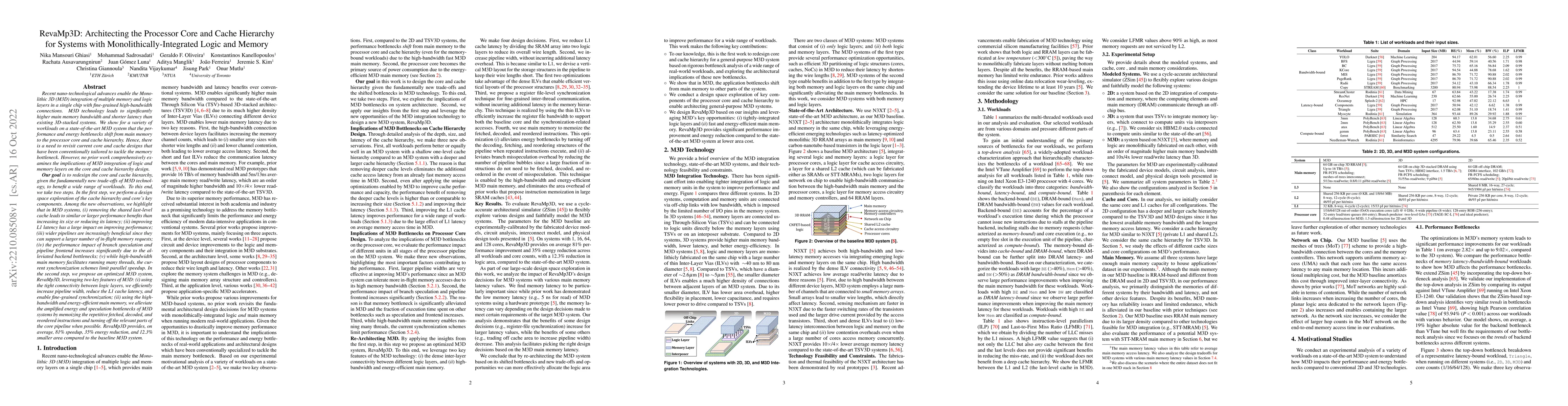 Thumbnail for RevaMp3D: Architecting the Processor Core and Cache Hierarchy for
  Systems with Monolithically-Integrated Logic and Memory