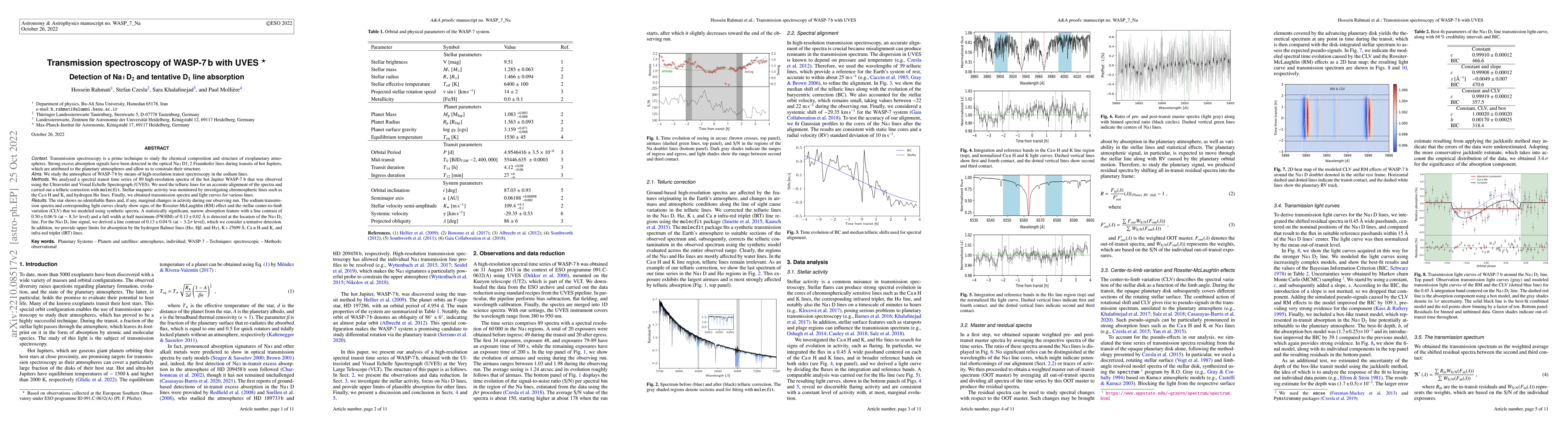 Thumbnail for Transmission spectroscopy of WASP-7 b with UVES -- Detection of Na I
  D$_2$ and tentative D$_1$ line absorption