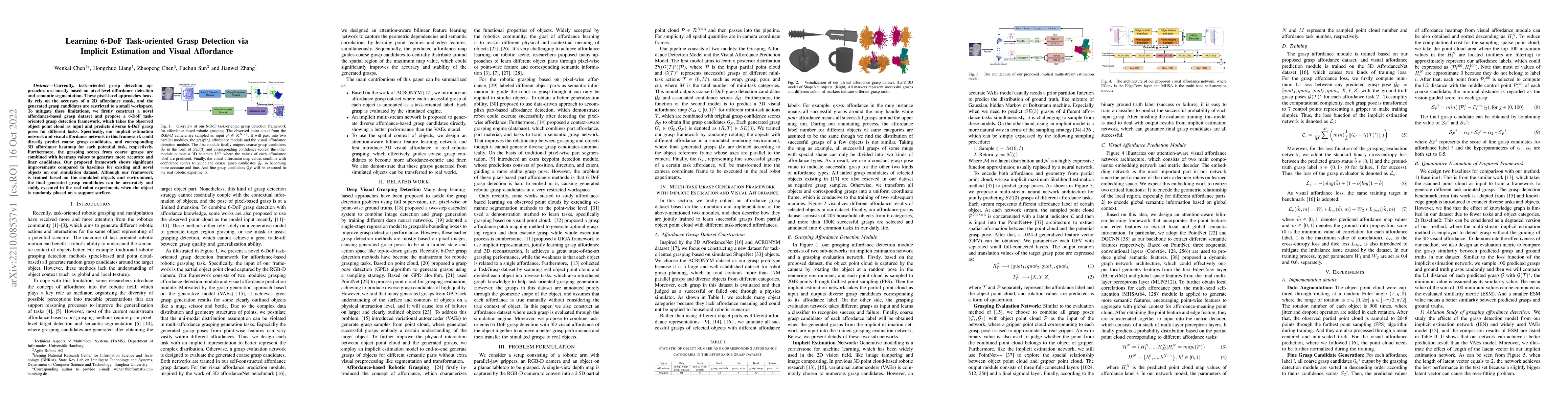 Thumbnail for Learning 6-DoF Task-oriented Grasp Detection via Implicit Estimation and
  Visual Affordance