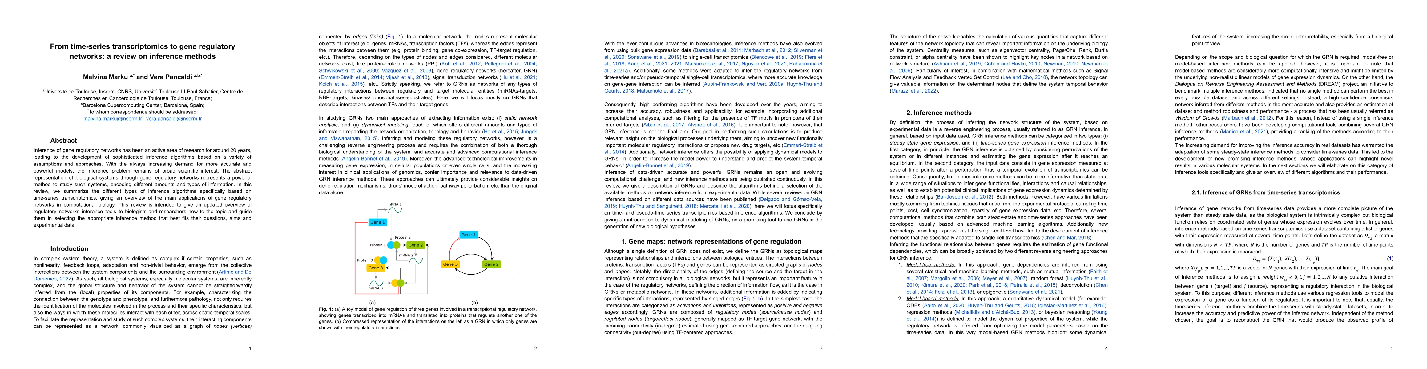 Thumbnail for From time-series transcriptomics to gene regulatory networks: a review
  on inference methods