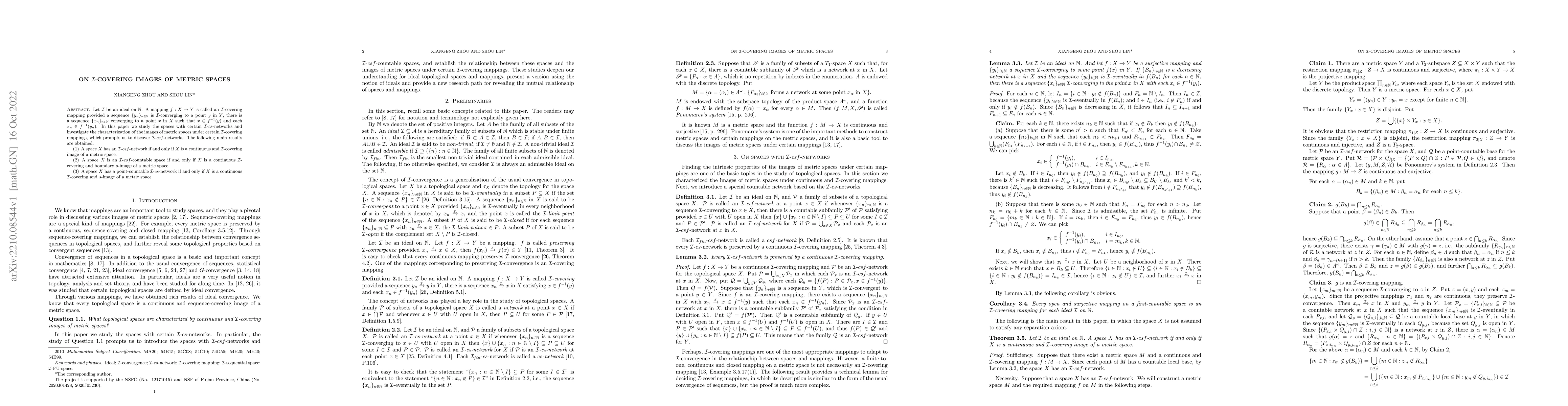 Thumbnail for On $\mathcal{I}$-covering images of metric spaces