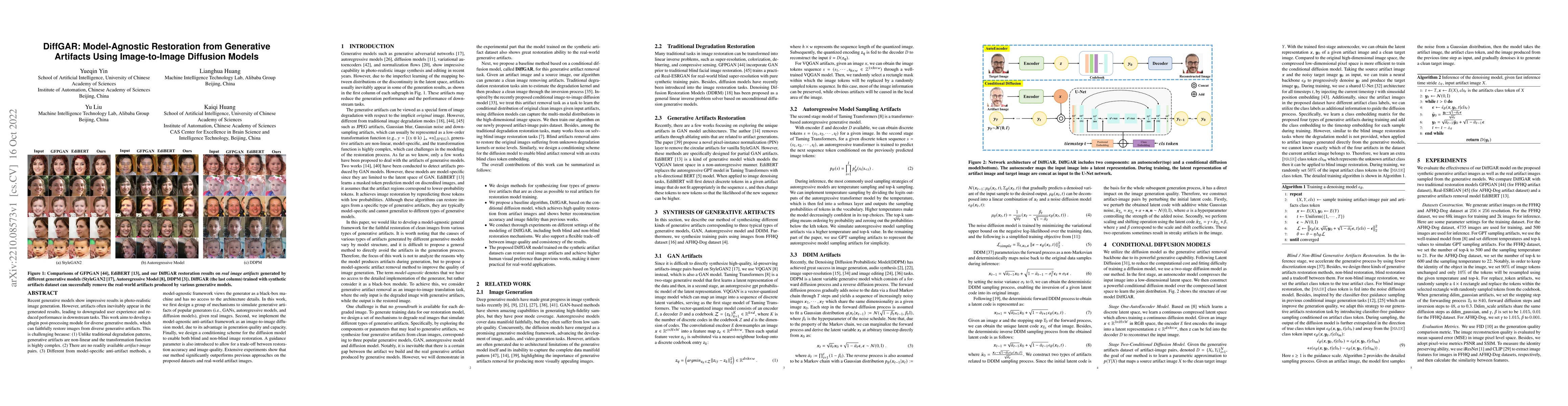 Thumbnail for DiffGAR: Model-Agnostic Restoration from Generative Artifacts Using
  Image-to-Image Diffusion Models