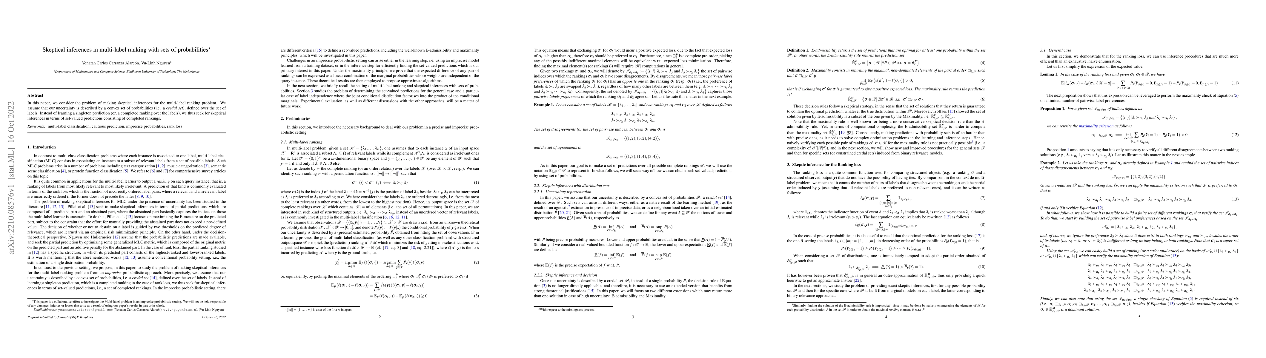 Thumbnail for Skeptical inferences in multi-label ranking with sets of probabilities