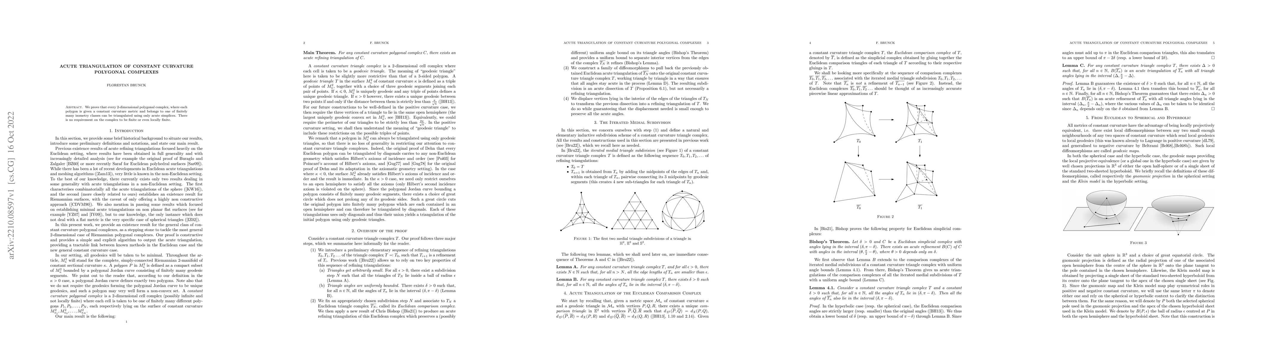 Thumbnail for Acute Triangulation of Constant Curvature Polygonal Complexes