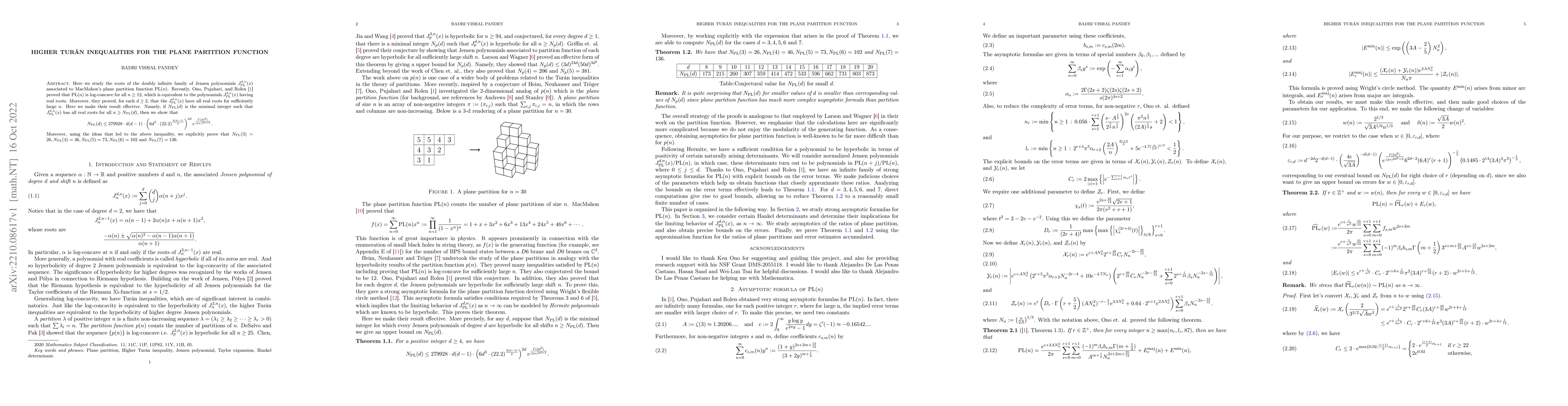Thumbnail for Higher Tur\'{a}n inequalities for the plane partition function
