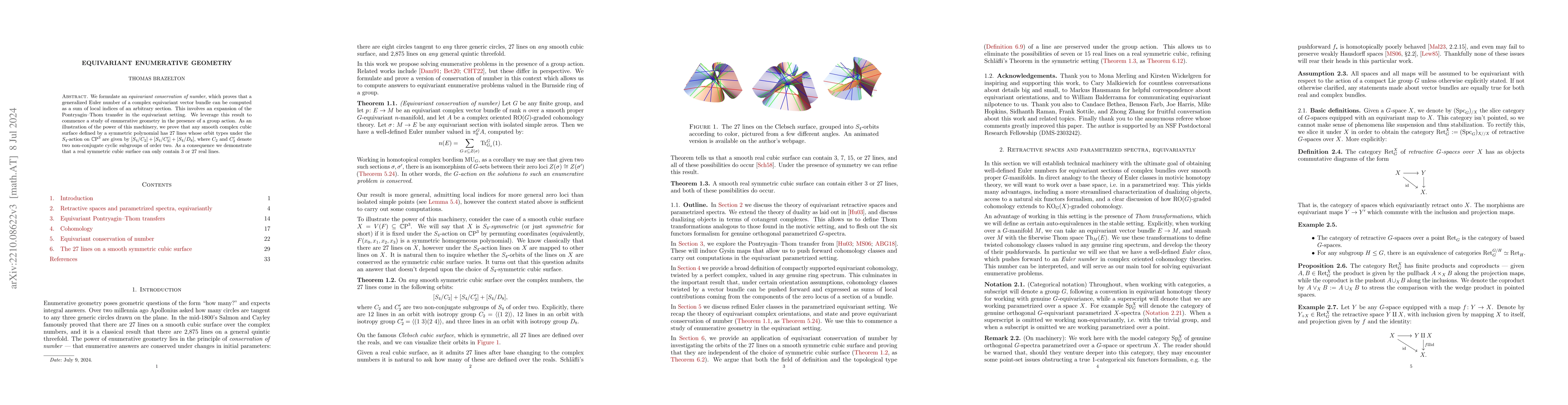 Thumbnail for Equivariant enumerative geometry
