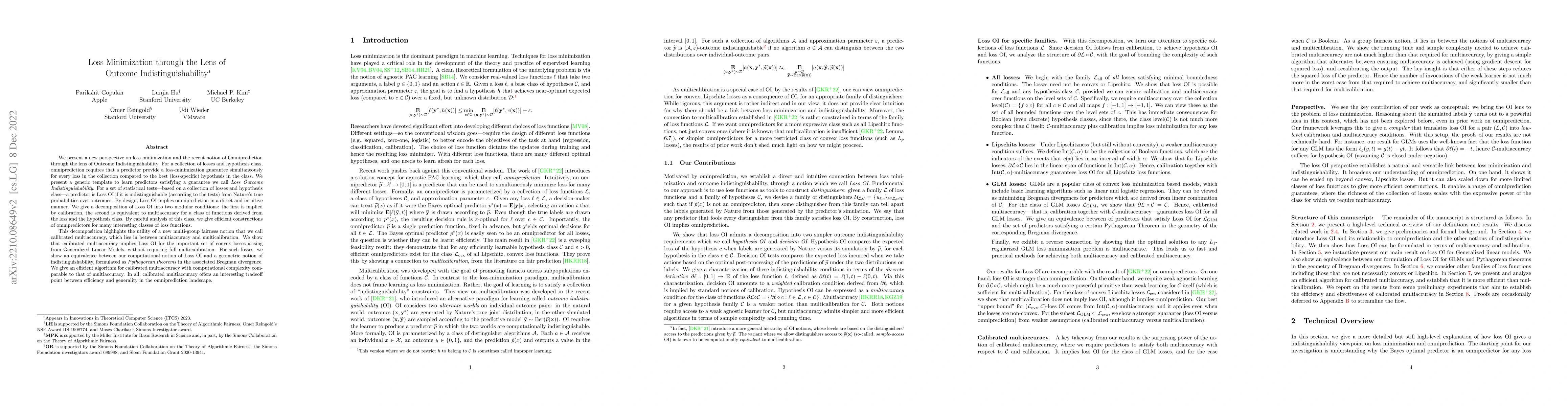 Thumbnail for Loss Minimization through the Lens of Outcome Indistinguishability