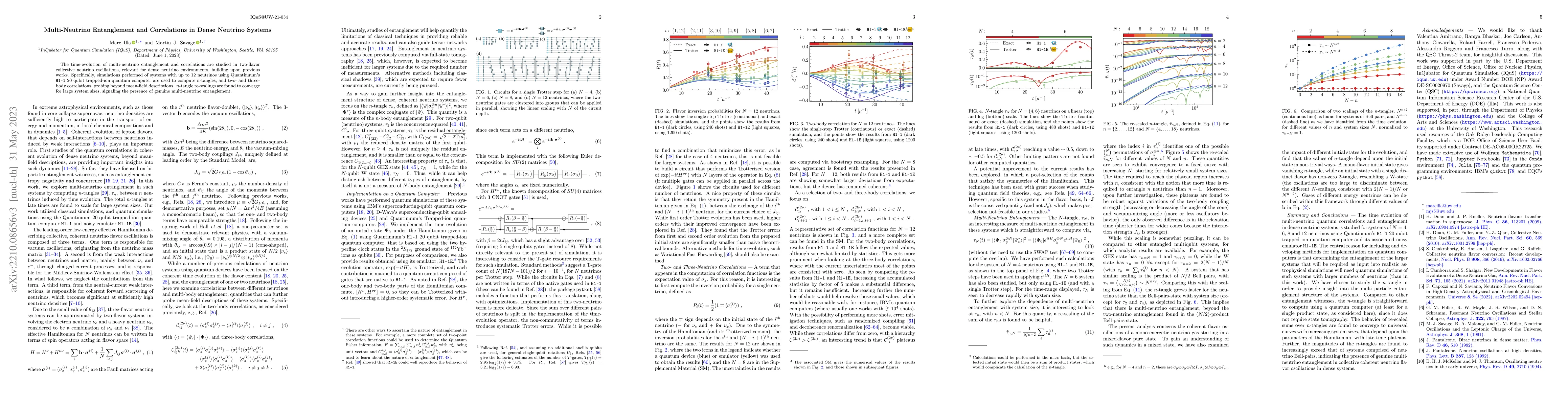 Thumbnail for Multi-Neutrino Entanglement and Correlations in Dense Neutrino Systems
