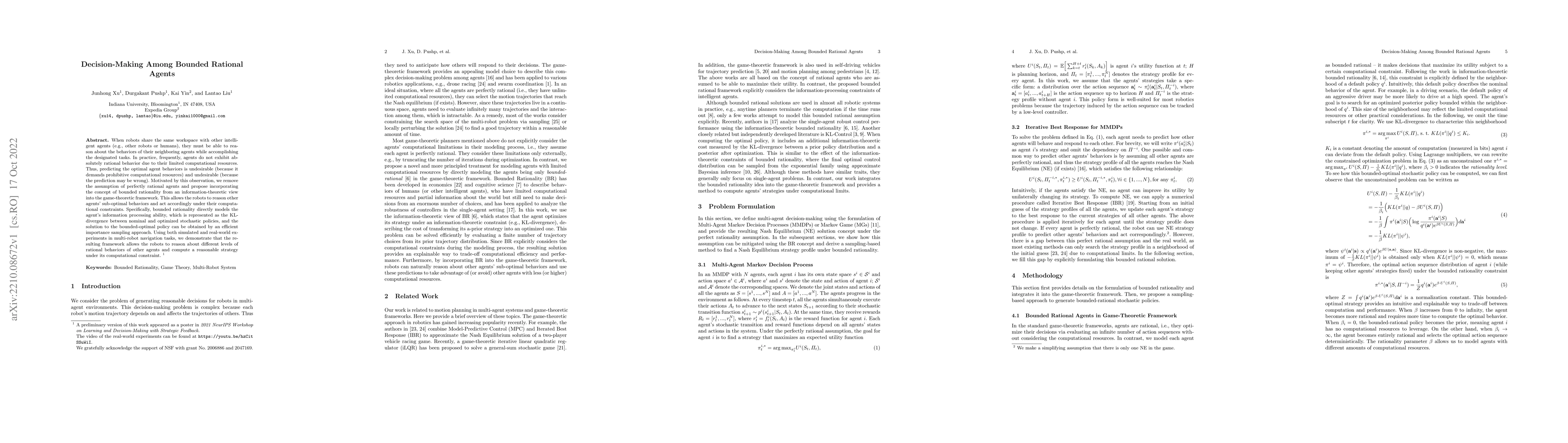 Thumbnail for Decision-Making Among Bounded Rational Agents