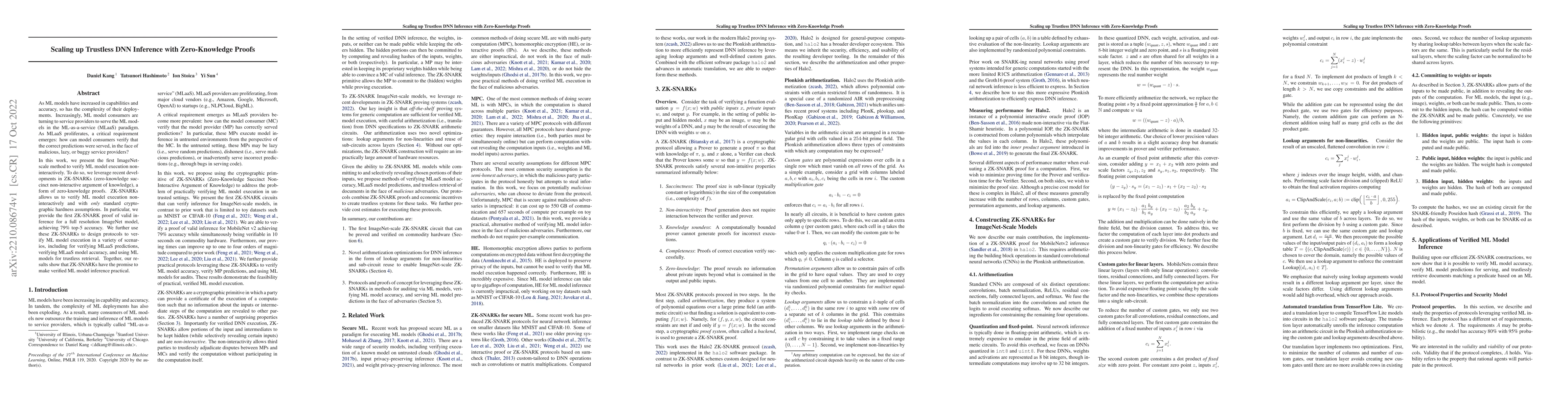 Thumbnail for Scaling up Trustless DNN Inference with Zero-Knowledge Proofs