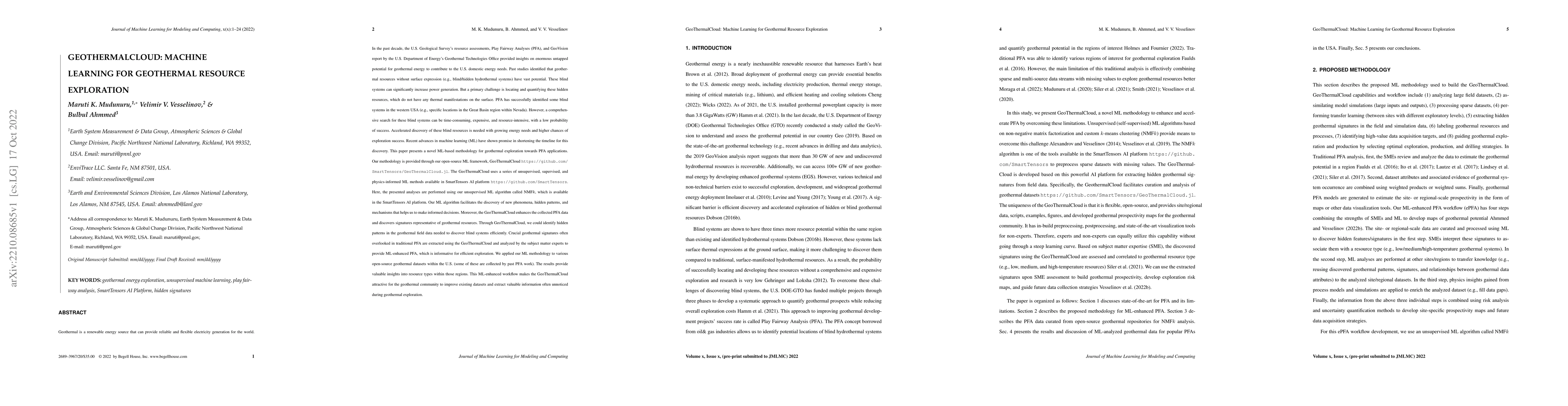 Thumbnail for GeoThermalCloud: Machine Learning for Geothermal Resource Exploration