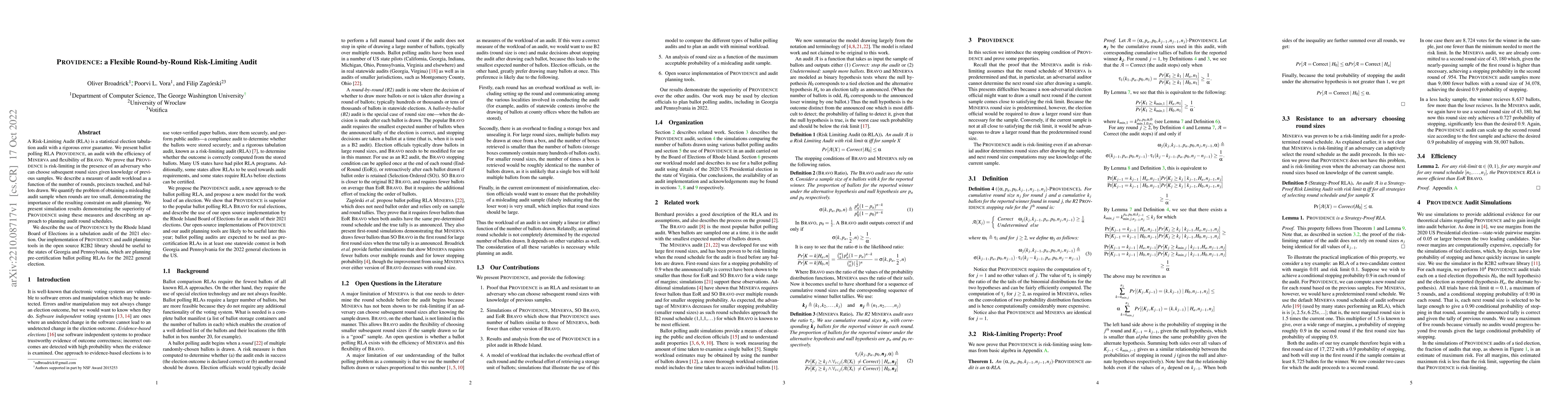Thumbnail for PROVIDENCE: a Flexible Round-by-Round Risk-Limiting Audit