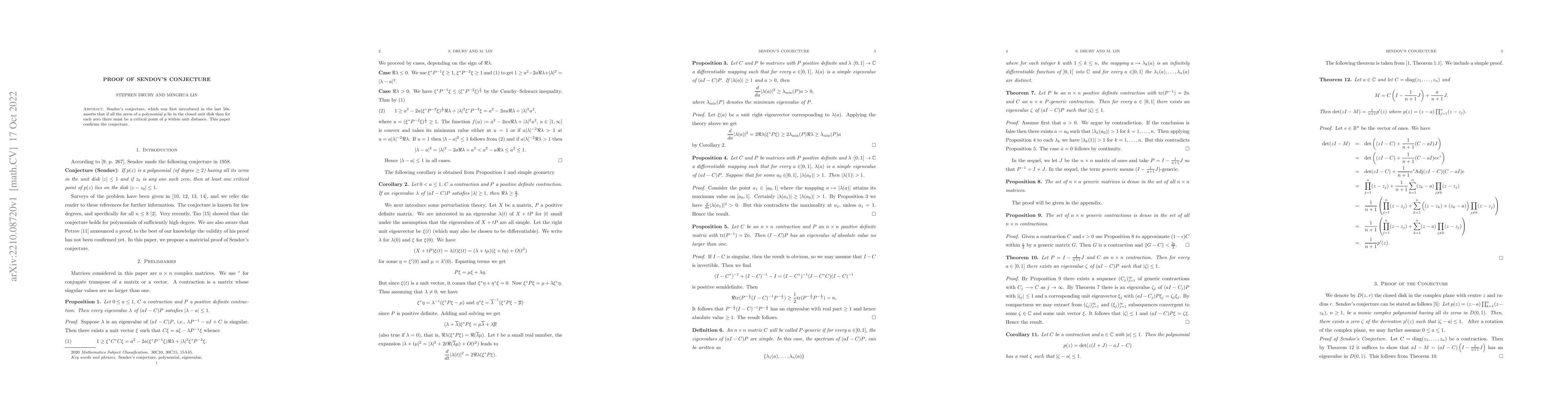 Thumbnail for Proof of Sendov's conjecture