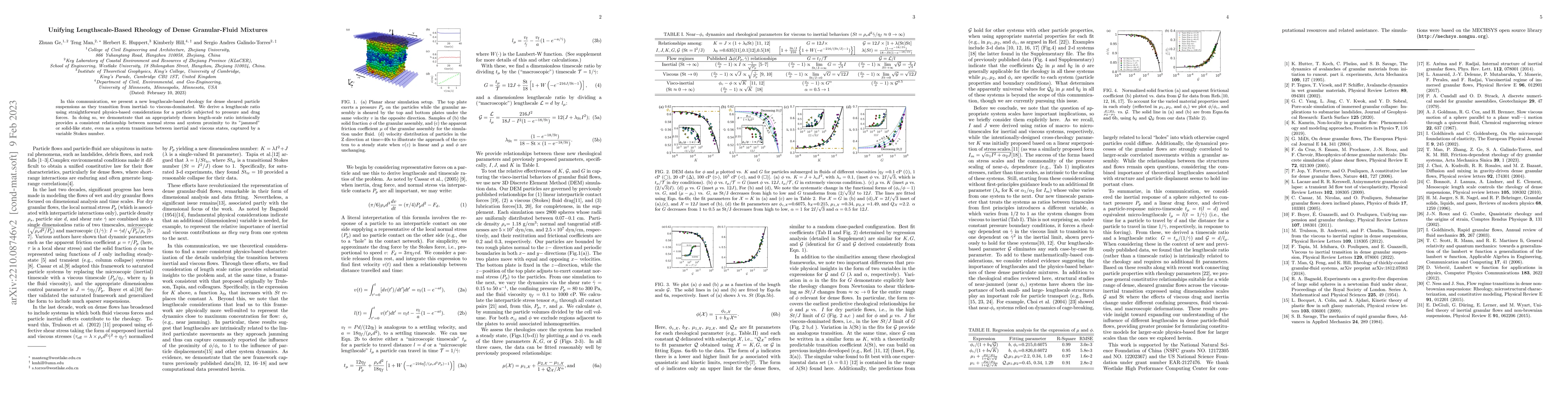 Thumbnail for Unifying Lengthscale-Based Rheology of Dense Granular-Fluid Mixtures