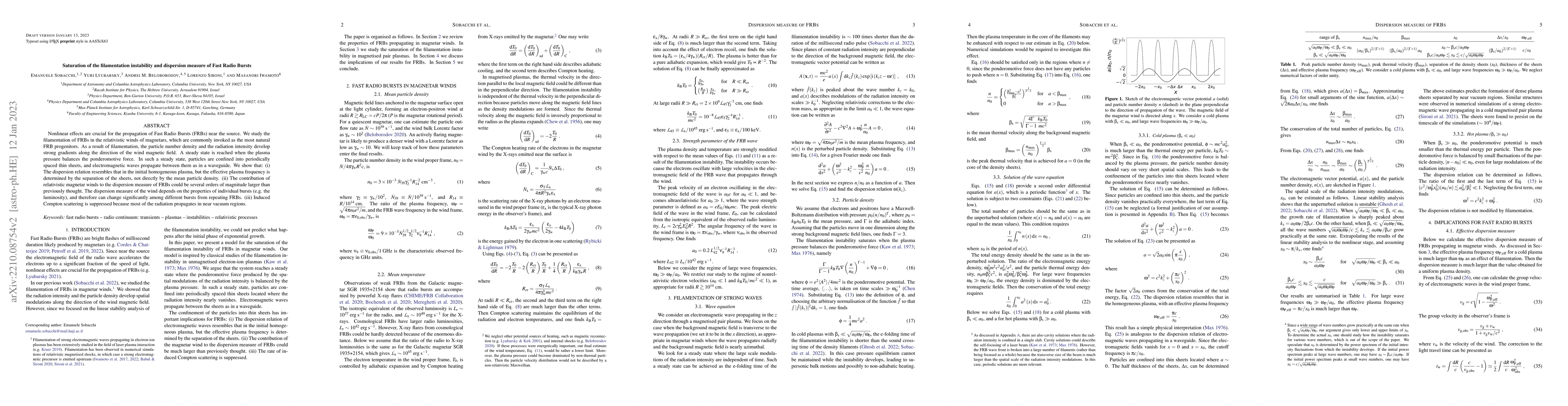 Thumbnail for Saturation of the filamentation instability and dispersion measure of
  Fast Radio Bursts