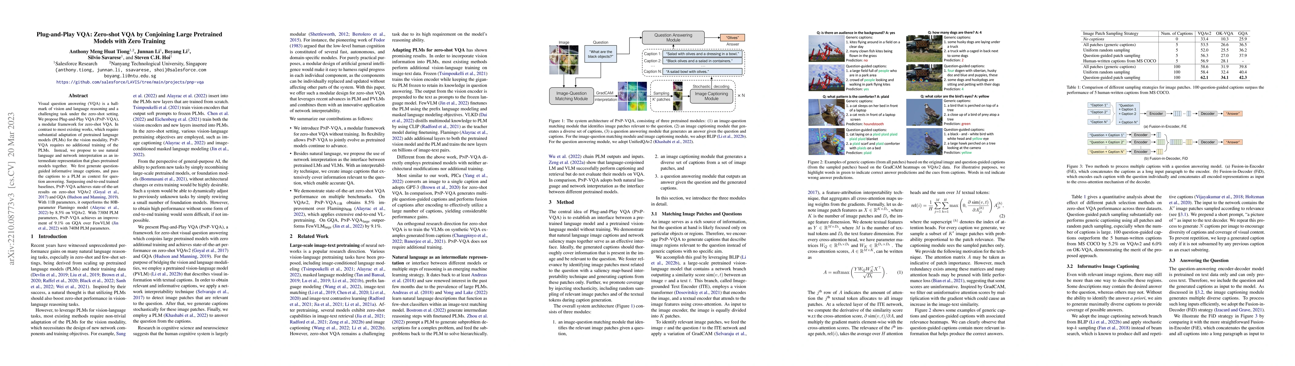 Thumbnail for Plug-and-Play VQA: Zero-shot VQA by Conjoining Large Pretrained Models
  with Zero Training