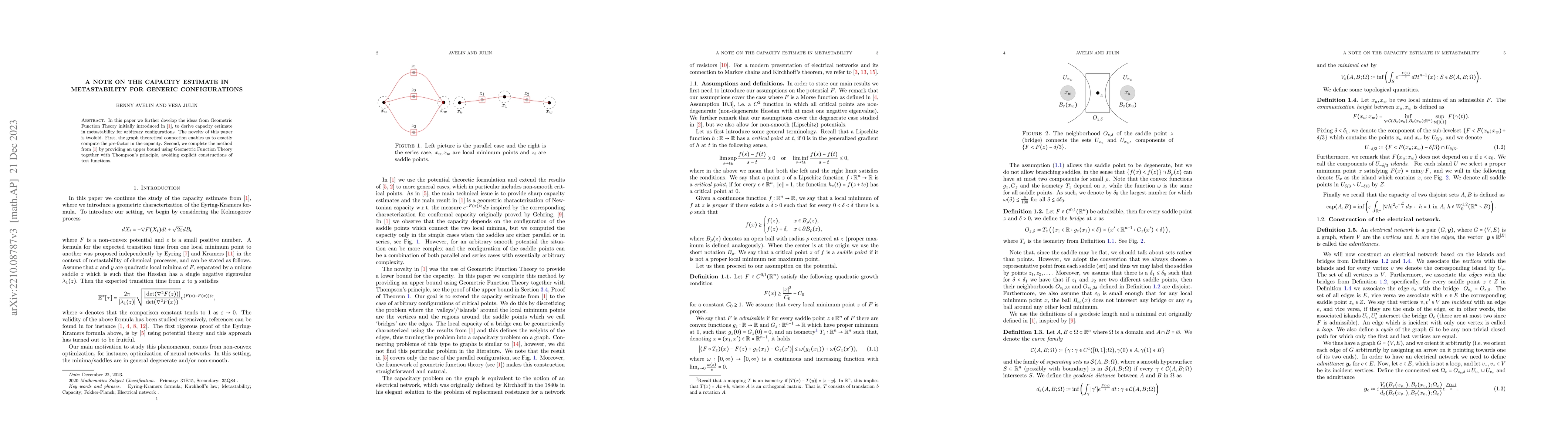 Thumbnail for A note on the capacity estimate in metastability for generic
  configurations