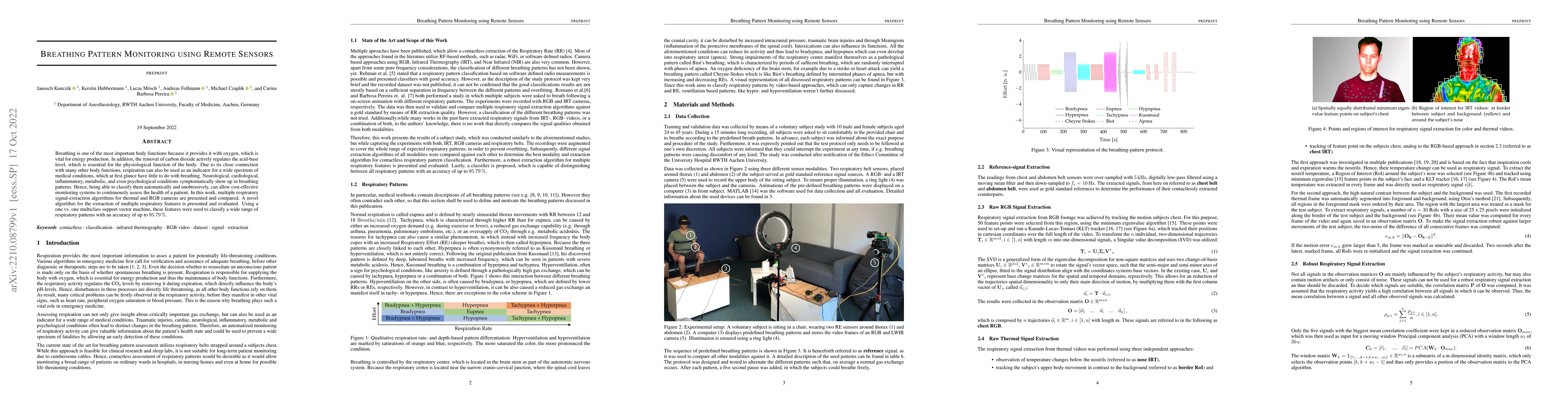 Thumbnail for Breathing Pattern Monitoring using Remote Sensors