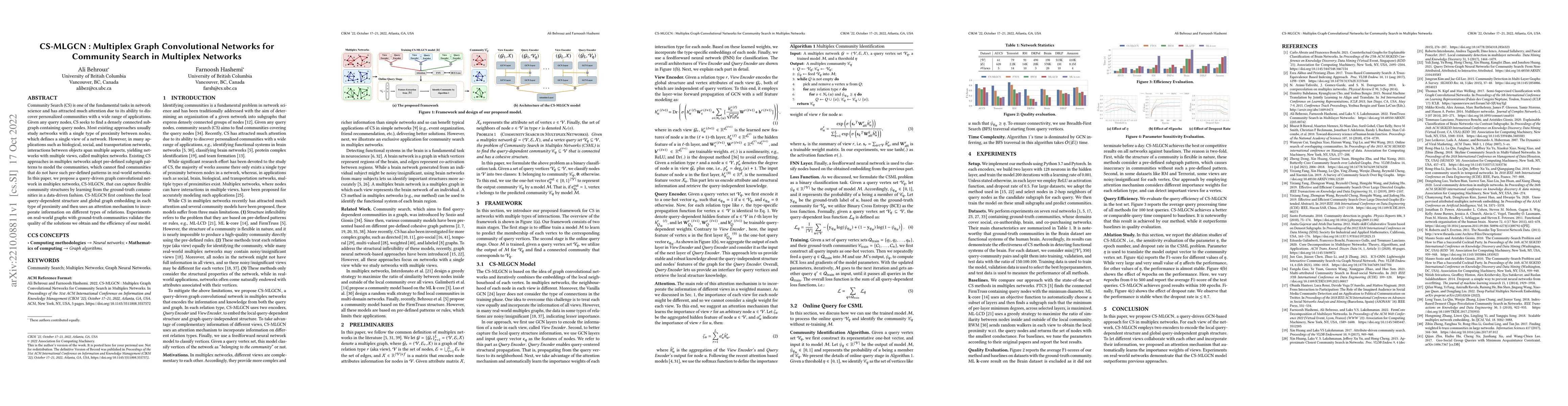 Thumbnail for CS-MLGCN : Multiplex Graph Convolutional Networks for Community Search
  in Multiplex Networks