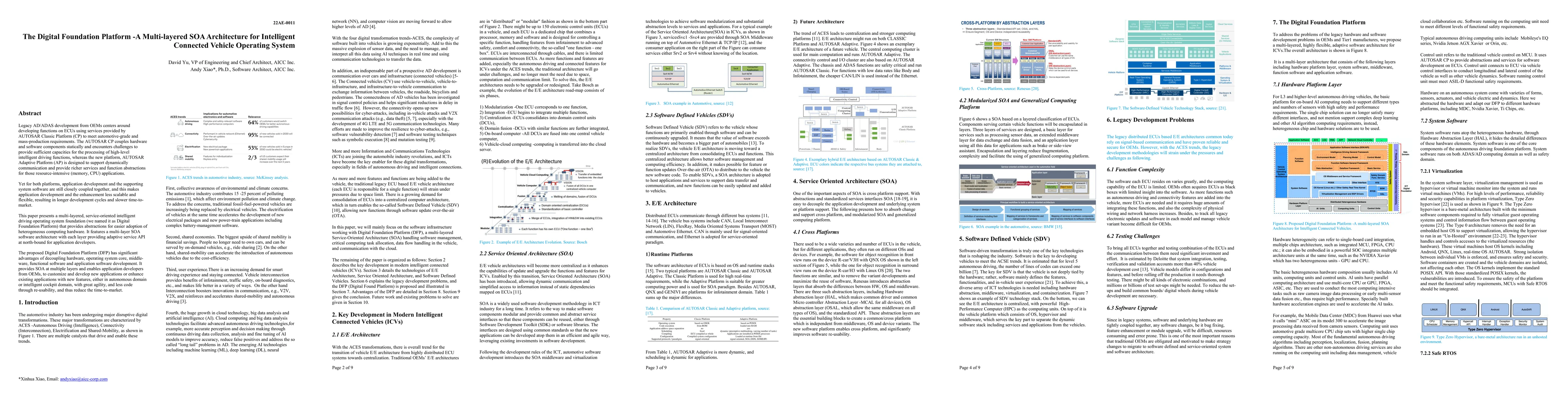 Thumbnail for The Digital Foundation Platform -- A Multi-layered SOA Architecture for
  Intelligent Connected Vehicle Operating System