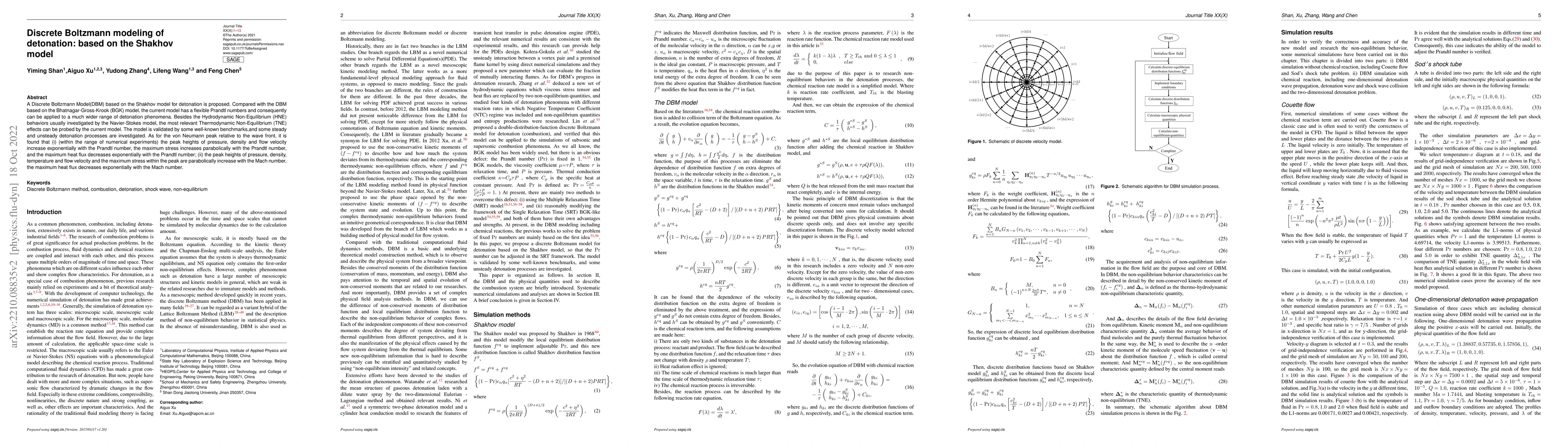 Thumbnail for Discrete Boltzmann modeling of detonation: based on the Shakhov model