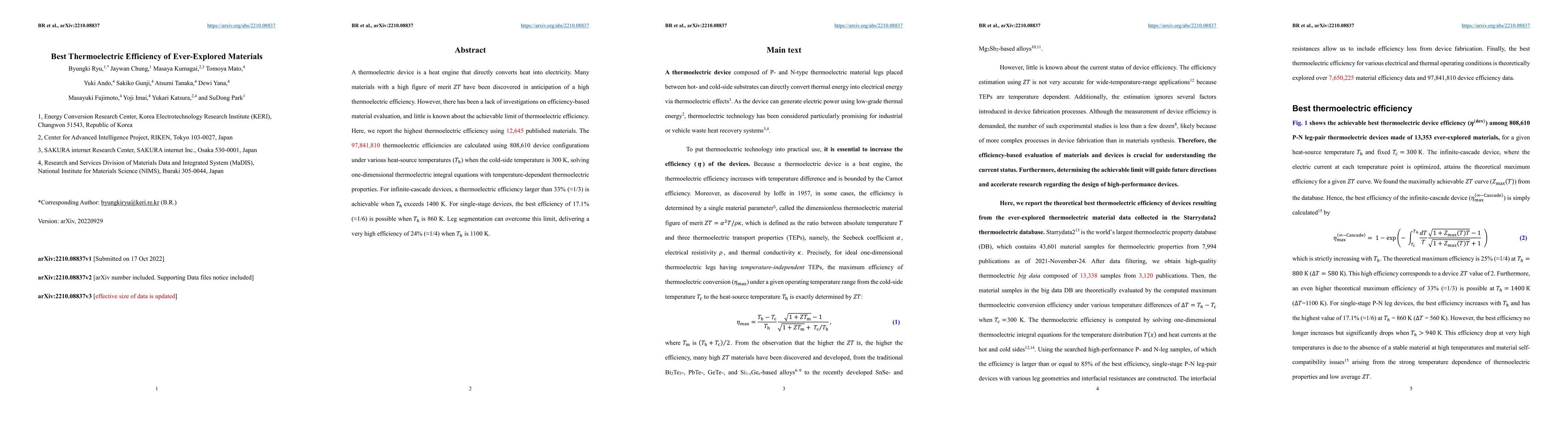 Thumbnail for Best Thermoelectric Efficiency of Ever-Explored Materials