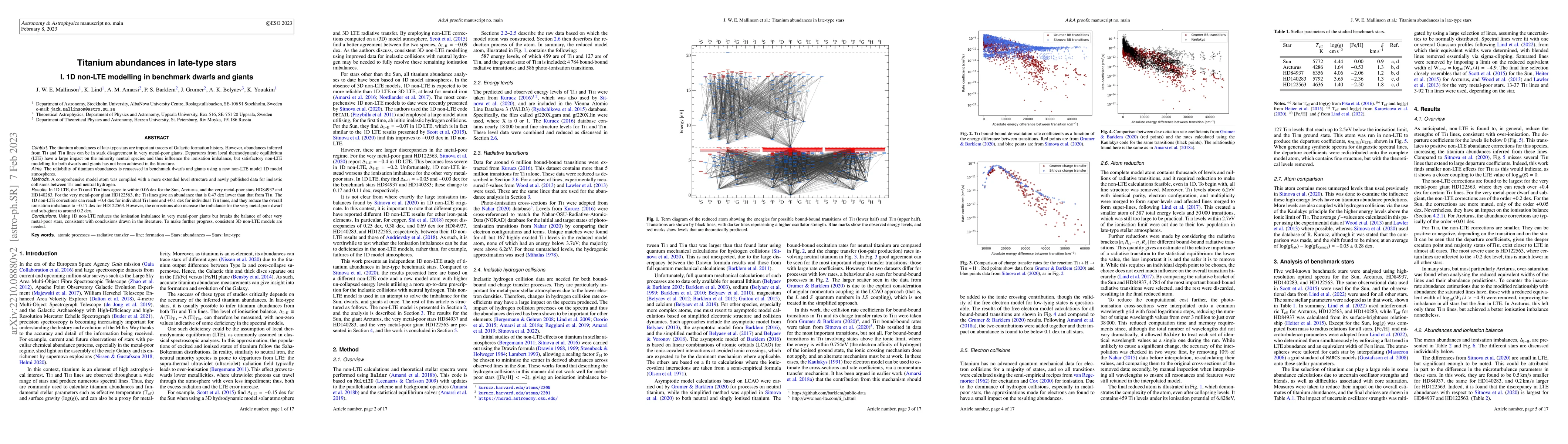 Thumbnail for Titanium abundances in late-type stars I. 1D non-local thermodynamic
  equilibrium modelling in benchmark dwarfs and giants