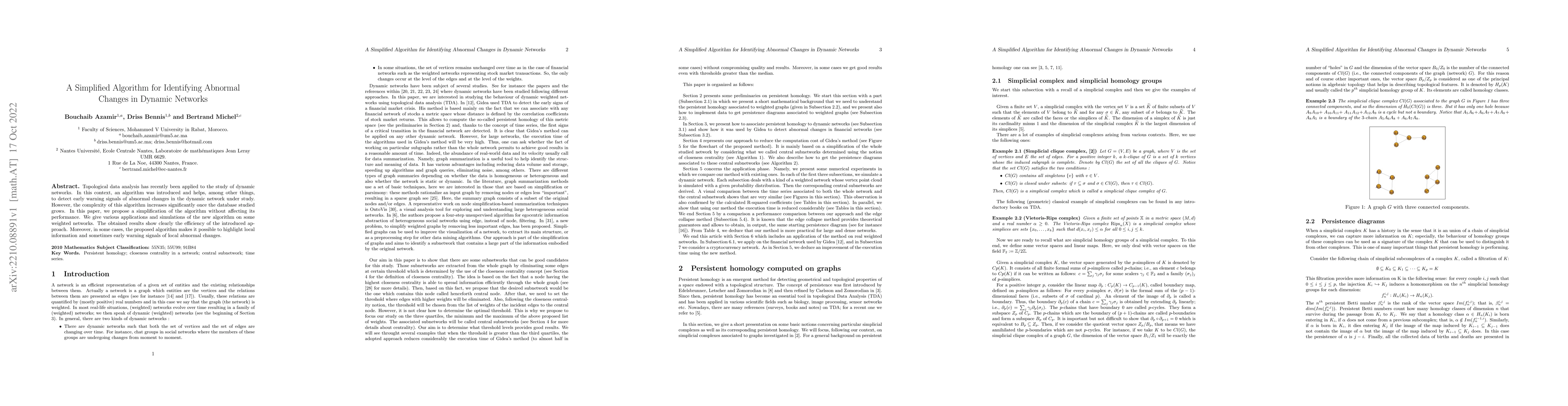 Thumbnail for A Simplified Algorithm for Identifying Abnormal Changes in Dynamic
  Networks