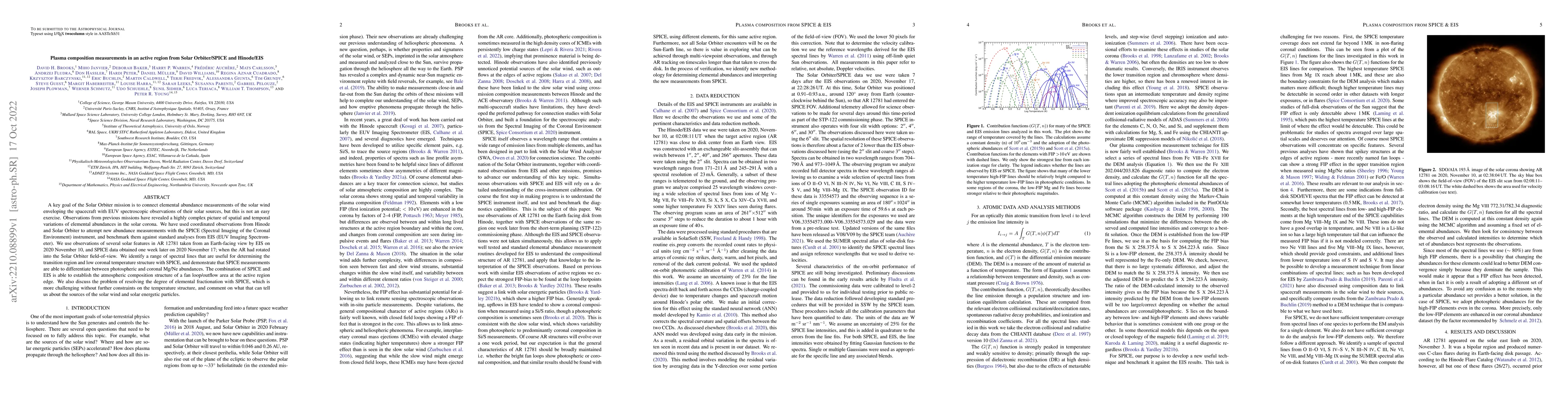 Thumbnail for Plasma composition measurements in an active region from Solar
  Orbiter/SPICE and Hinode/EIS