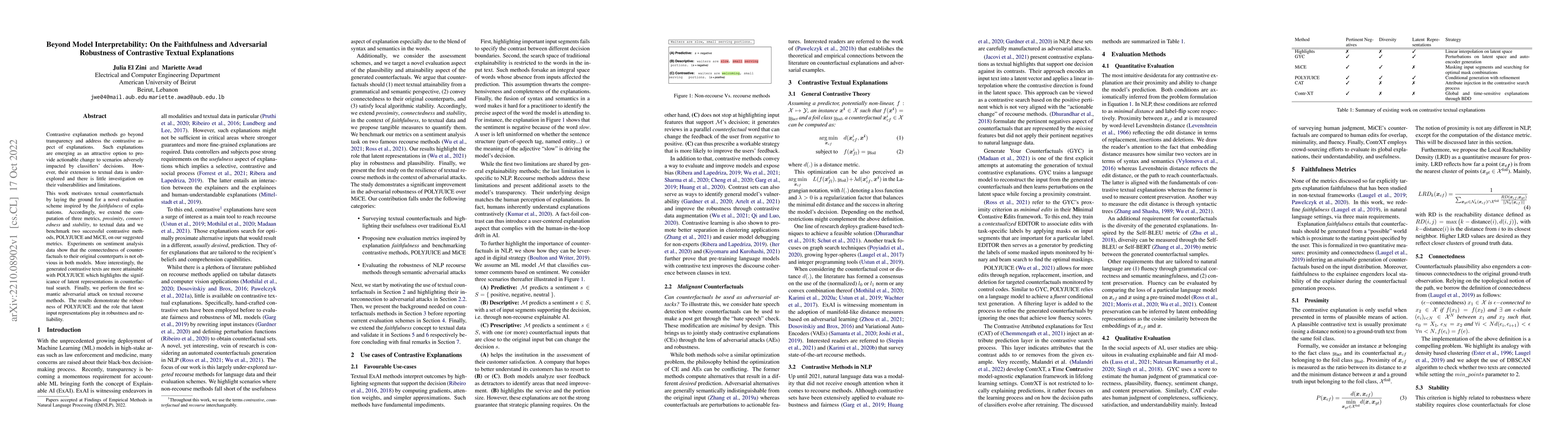 Thumbnail for Beyond Model Interpretability: On the Faithfulness and Adversarial
  Robustness of Contrastive Textual Explanations