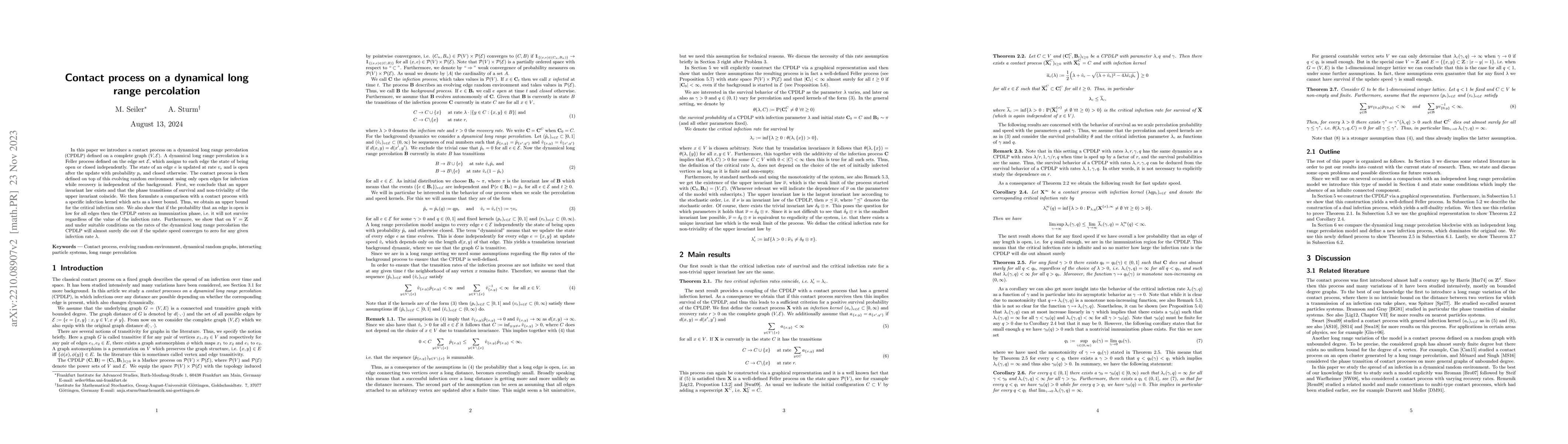 Thumbnail for Contact process on a dynamical long range percolation