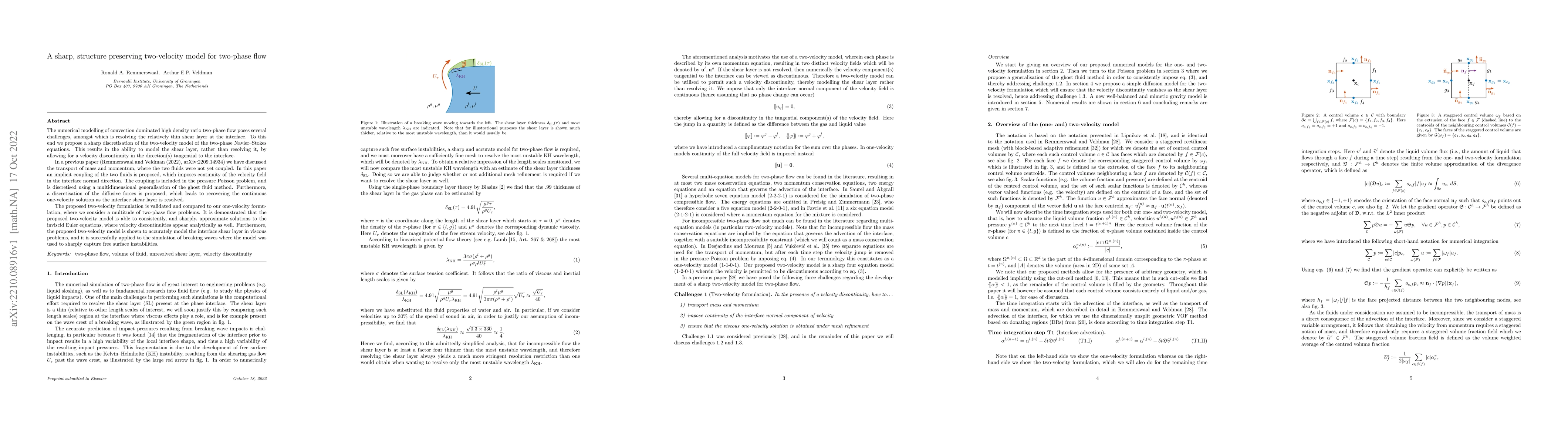 Thumbnail for A sharp, structure preserving two-velocity model for two-phase flow