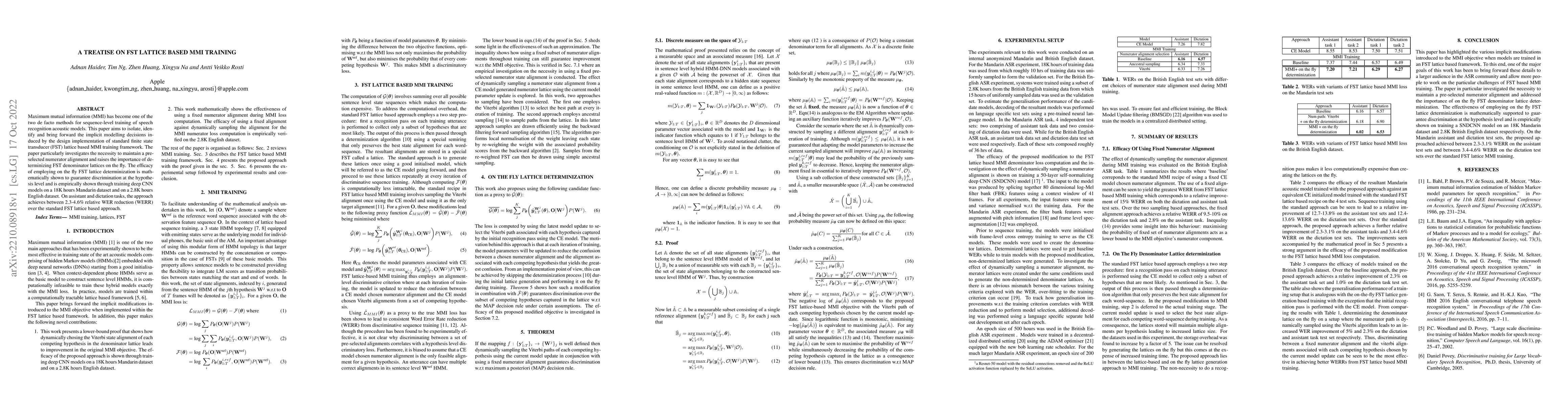 Thumbnail for A Treatise On FST Lattice Based MMI Training