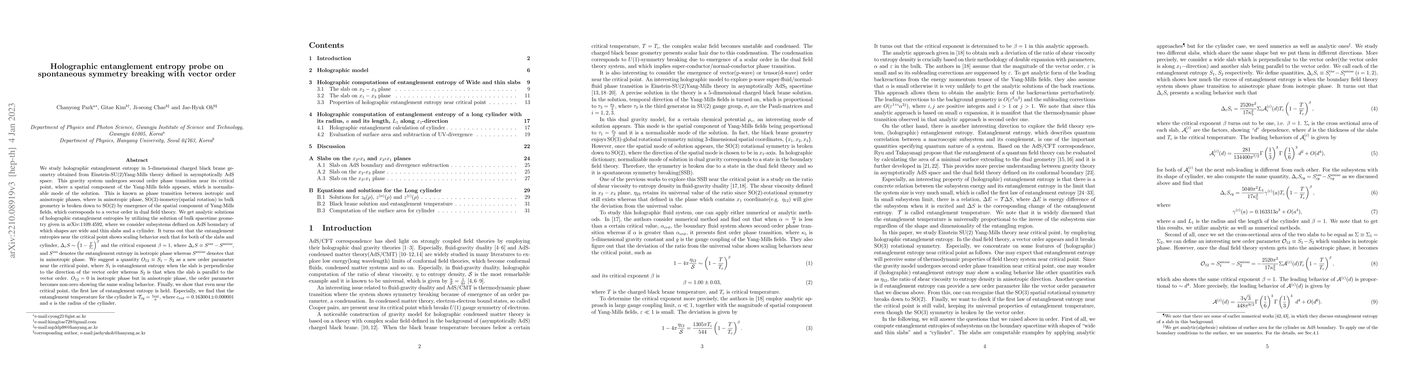Thumbnail for Holographic entanglement entropy probe on spontaneous symmetry breaking
  with vector order