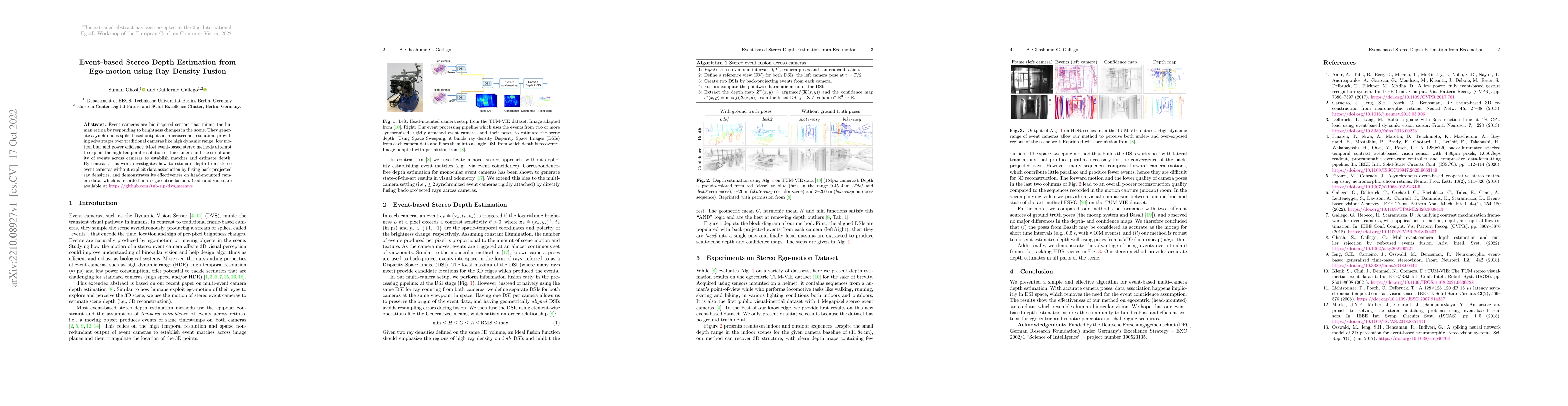 Thumbnail for Event-based Stereo Depth Estimation from Ego-motion using Ray Density
  Fusion