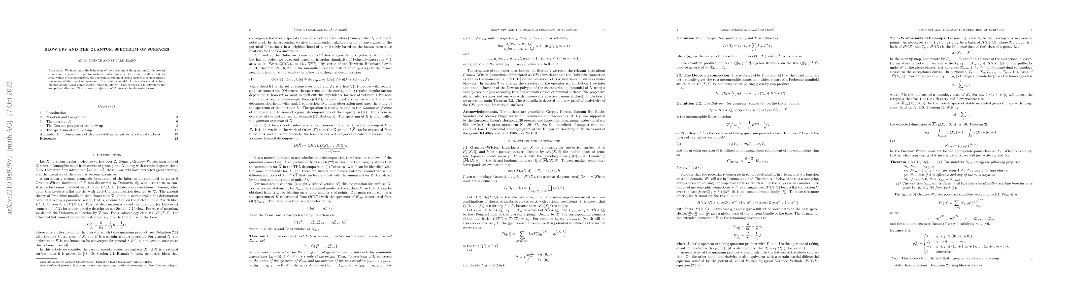 Thumbnail for Blow-ups and the quantum spectrum of surfaces