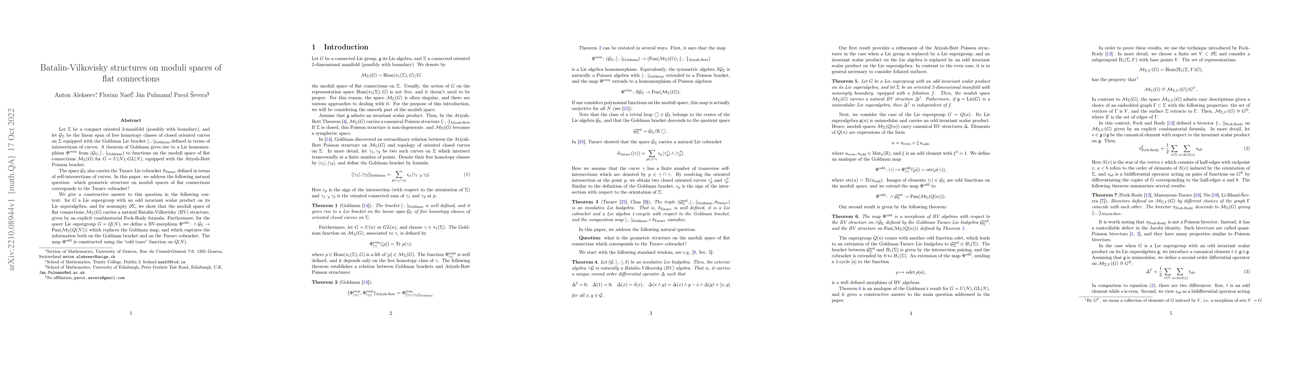 Thumbnail for Batalin-Vilkovisky structures on moduli spaces of flat connections