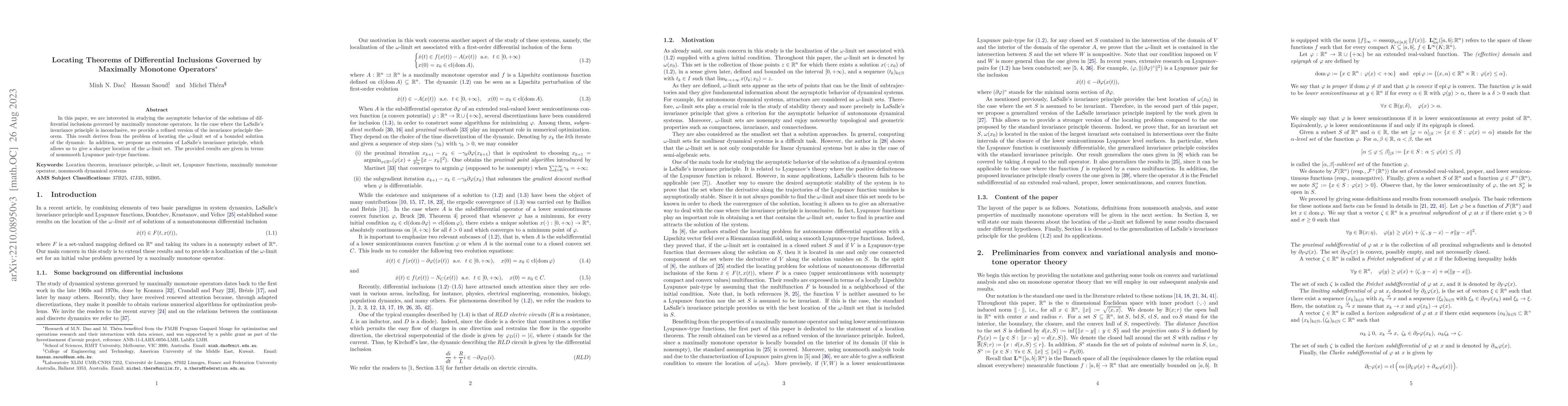 Thumbnail for Locating Theorems of Differential Inclusions Governed by Maximally
  Monotone Operators