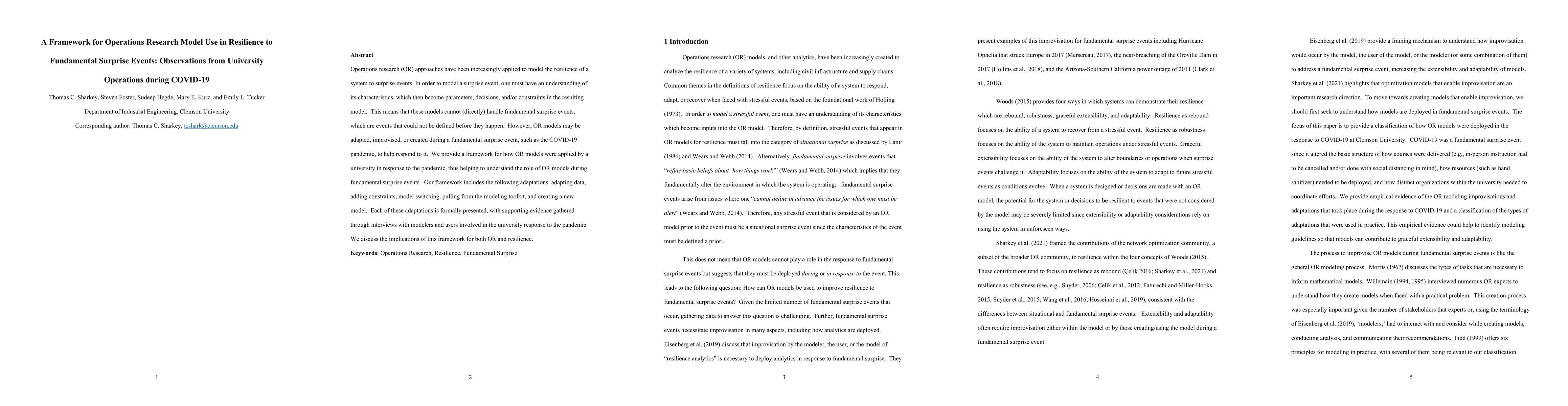 Thumbnail for A Framework for Operations Research Model Use in Resilience to
  Fundamental Surprise Events: Observations from University Operations during
  COVID-19