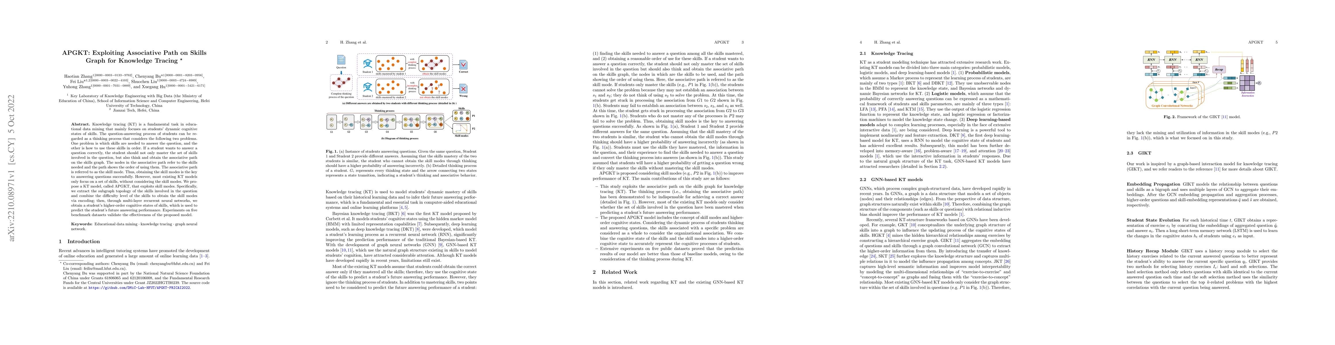 Thumbnail for APGKT: Exploiting Associative Path on Skills Graph for Knowledge Tracing