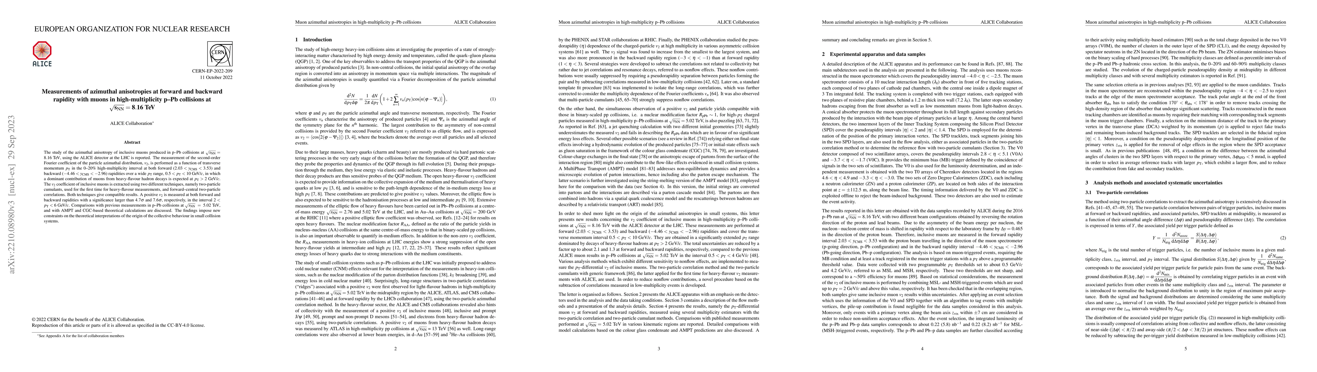 Thumbnail for Measurements of azimuthal anisotropies at forward and backward rapidity
  with muons in high-multiplicity p-Pb collisions at $\sqrt{s_{\rm NN}} = 8.16$
  TeV