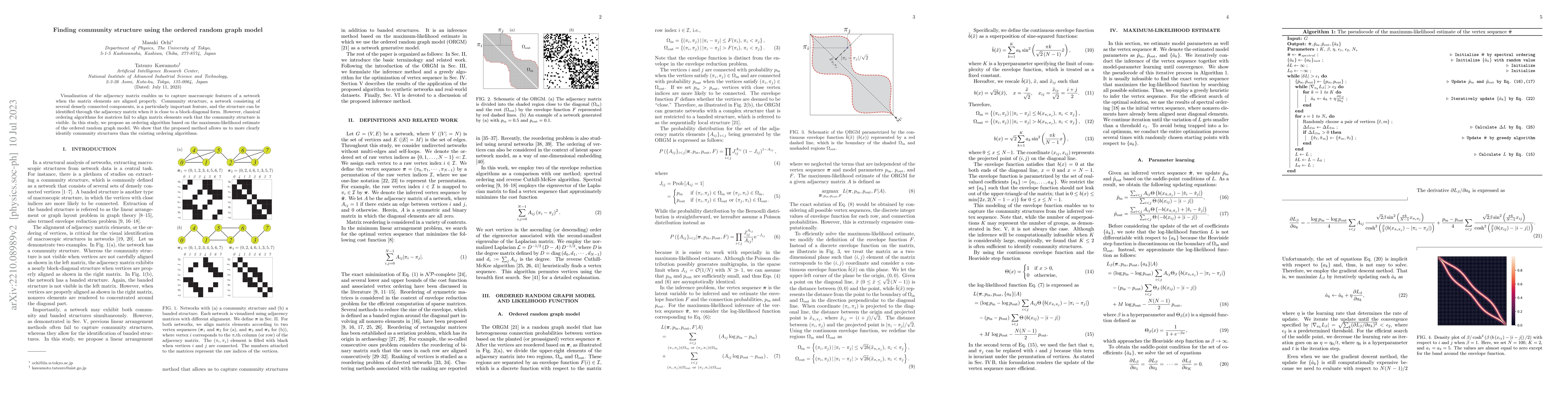 Thumbnail for Finding community structure using the ordered random graph model