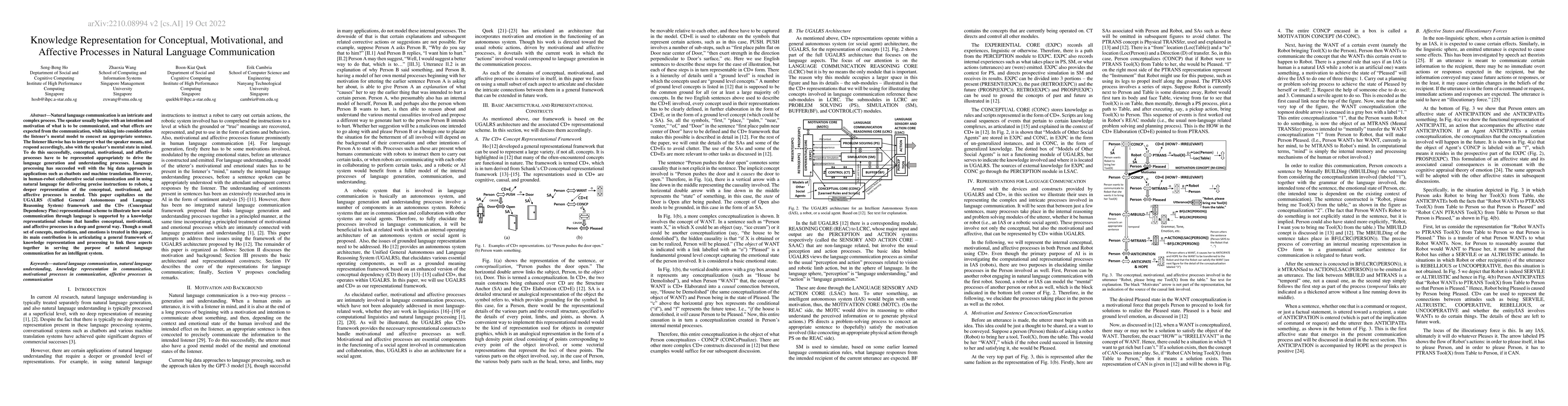 Thumbnail for Knowledge Representation for Conceptual, Motivational, and Affective
  Processes in Natural Language Communication