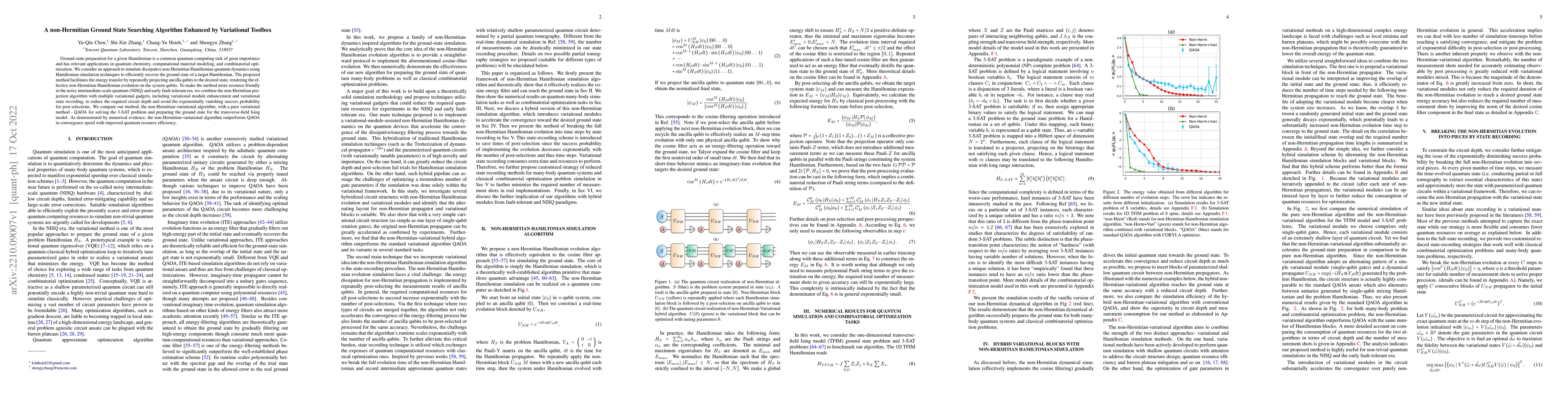 Thumbnail for A non-Hermitian Ground State Searching Algorithm Enhanced by Variational
  Toolbox